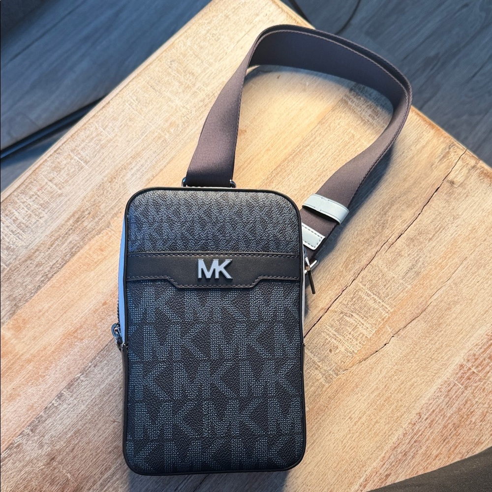 Michael Kors Gray and Black Messenger Bag
